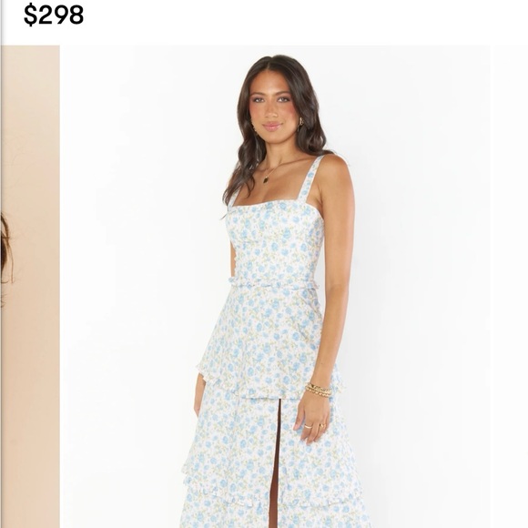 Show Me Your MuMu Blue Floral Tiered Maxi Dress - Picture 3 of 5